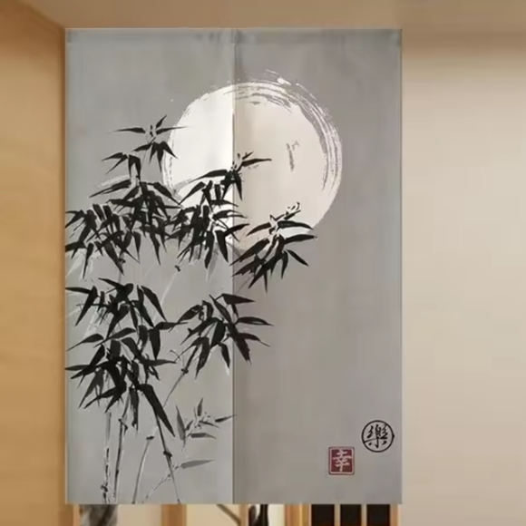 Pink Sakura Flower Branches Japanese Noren Split Curtain Asian Doorway Art New - Picture 8 of 9